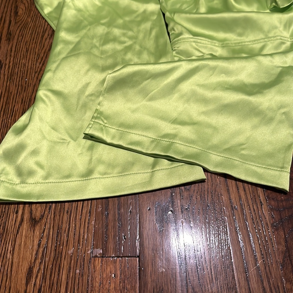 Lime Green Silky Pants - Picture 6 of 6